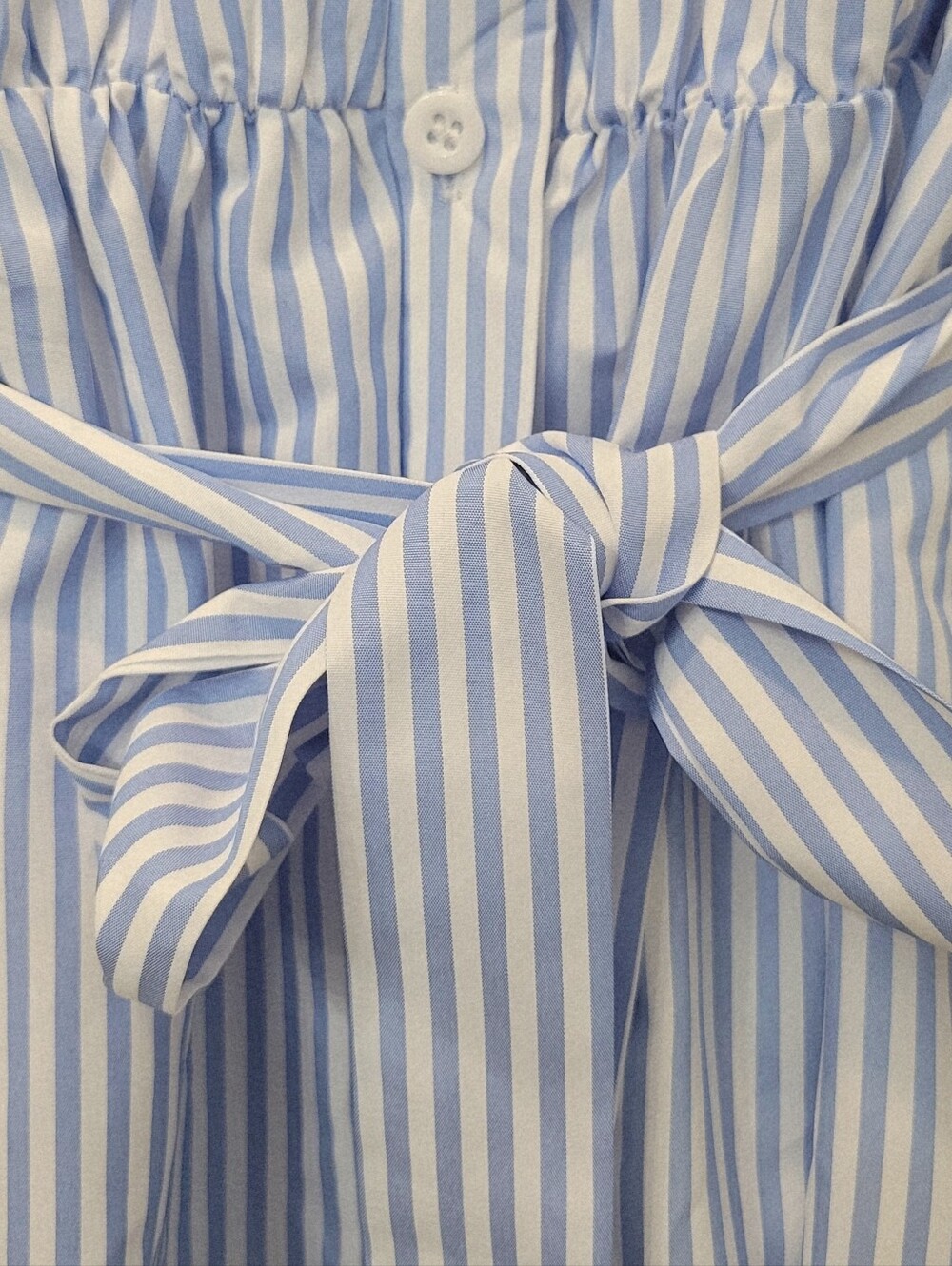 Blue & White Striped Tiered Maxi Dress | Size Small - Picture 3 of 3